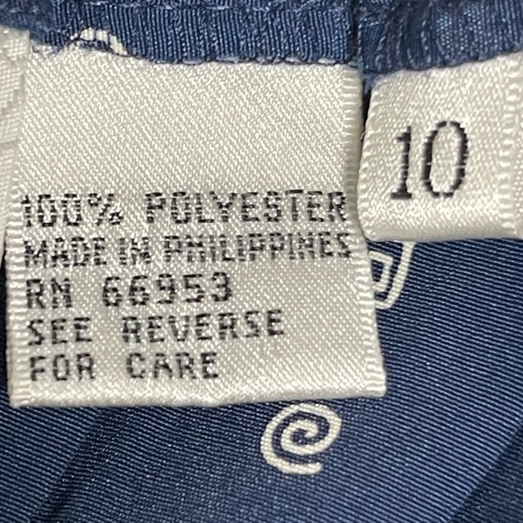 Vintage Haberdashery Leslie Fay Navy Blue Pleated Skirt w/ Shapes - Size 10 - Picture 5 of 8